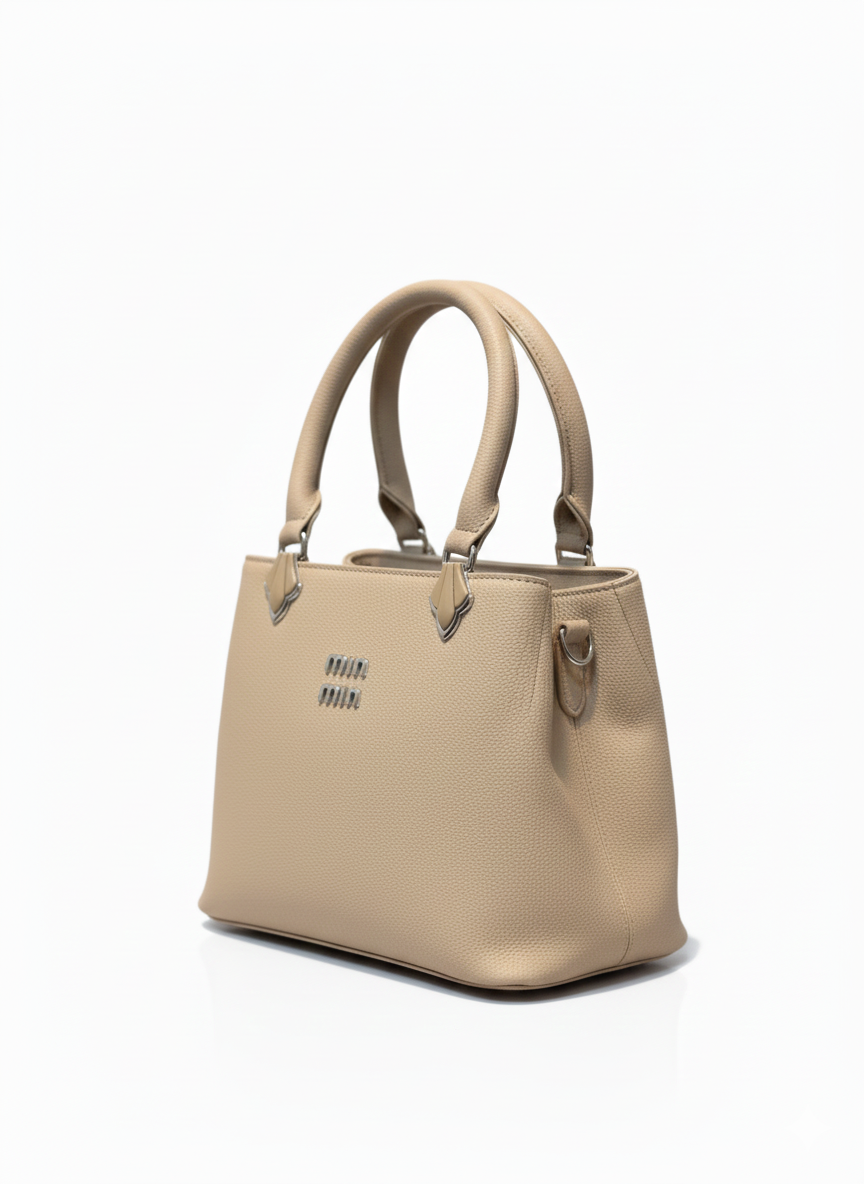 Beige Textured Ladies Bags - Image 2