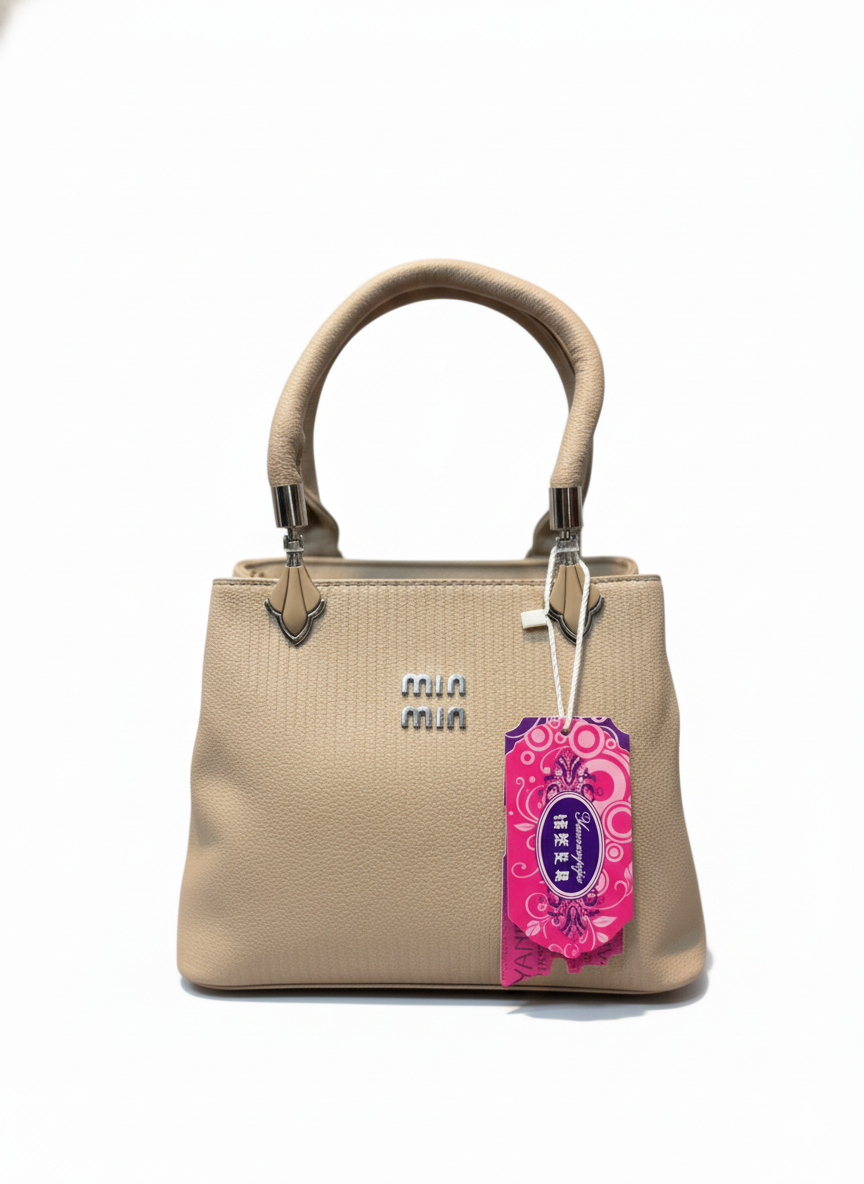 Beige Textured Ladies Bags